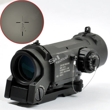 Spector DR 1X 4X Illuminated Mil-Dot Scope Black